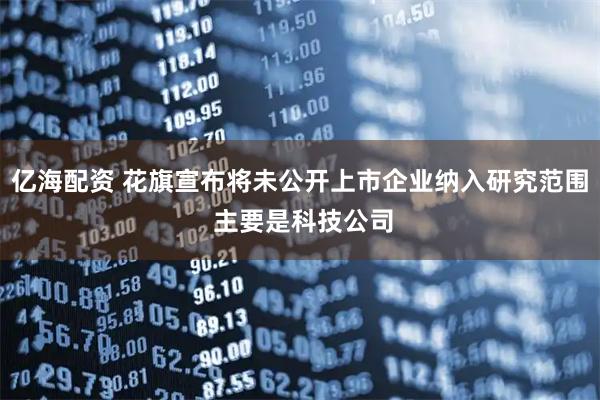亿海配资 花旗宣布将未公开上市企业纳入研究范围 主要是科技公司