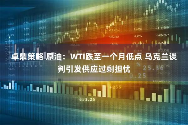 卓鼎策略 原油：WTI跌至一个月低点 乌克兰谈判引发供应过剩担忧